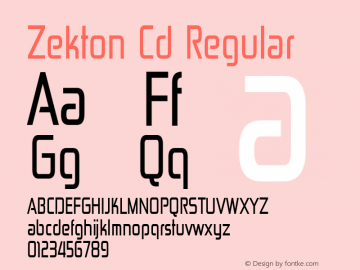 Zekton Cd Regular Version 3.000 Font Sample