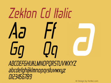 Zekton Cd Italic Version 3.000图片样张