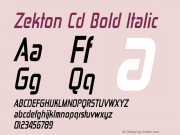 Zekton Cd Bold Italic Version 4.001图片样张