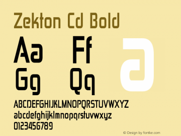 Zekton Cd Bold Version 4.001 Font Sample