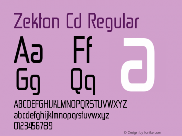 Zekton Cd Regular Version 4.001 Font Sample