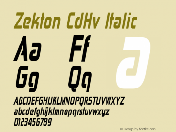 Zekton CdHv Italic Version 3.000图片样张