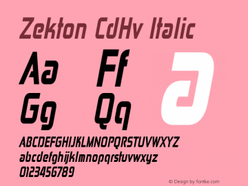 Zekton CdHv Italic Version 4.001图片样张