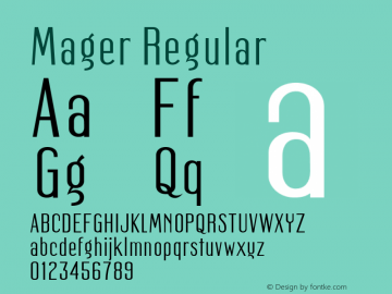 Mager Regular OTF 1.000;PS 001.000;Core 1.0.29 Font Sample