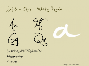 Jellyka - Estrya's Handwriting Regular Version 1.20 August 02, 2010, second release Font Sample