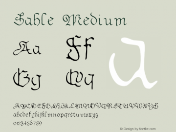 Sable Medium Version 001.000 Font Sample