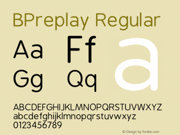 BPreplay Regular Version 1.00 Font Sample