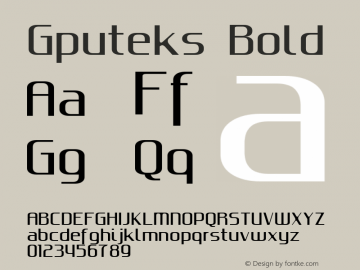 Gputeks Bold Version 0.9 Font Sample