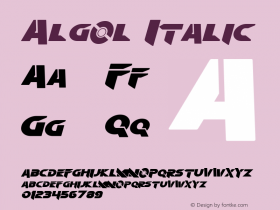 Algol Italic Version 1.00 October 12, 2013, initial release Font Sample