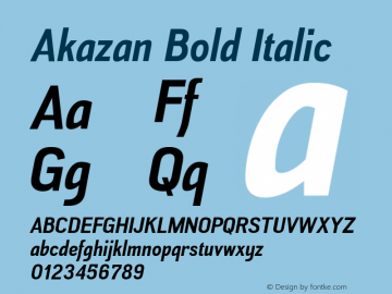 Akazan Bold Italic Version 1.000图片样张