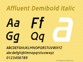 Affluent Demibold Italic Version 1.100 2004图片样张