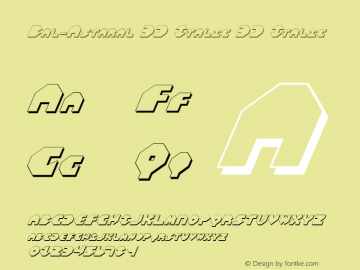 Bal-Astaral 3D Italic 3D Italic 2 Font Sample
