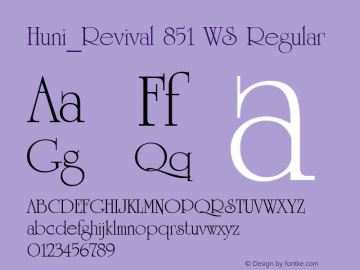 Huni_Revival 851 WS Regular 1.0, Rev. 1.65  1997.06.10图片样张