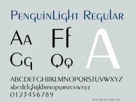 PenguinLight Regular v1.0c Font Sample
