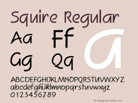 Squire Regular Unknown Font Sample