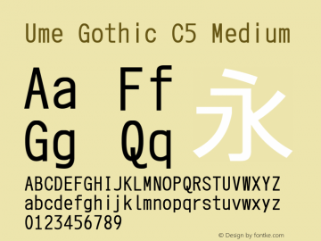 Ume Gothic C5 Medium Look update time of this file.图片样张