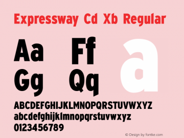 Expressway Cd Xb Regular Version 2.100 Font Sample