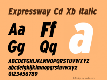 Expressway Cd Xb Italic Version 2.100 Font Sample