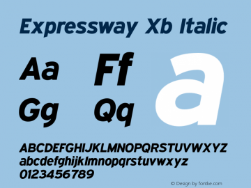 Expressway Xb Italic Version 2.100 Font Sample