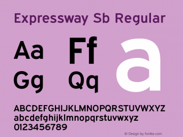 Expressway Sb Regular Version 2.100 Font Sample