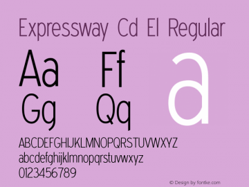 Expressway Cd El Regular Version 2.100 Font Sample