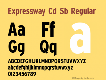 Expressway Cd Sb Regular Version 2.100 Font Sample