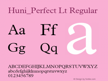 Huni_Perfect Lt Regular 1.0,  Rev. 1.65.  1997.06.15图片样张