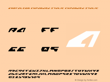 Gyrfalcon Expanded Italic Expanded Italic 2 Font Sample