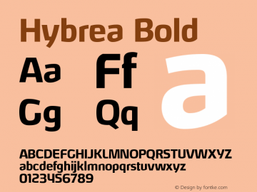 Hybrea Bold Version 1.000 2006 initial release Font Sample