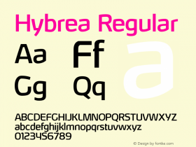 Hybrea Regular Version 1.000 2006 initial release Font Sample