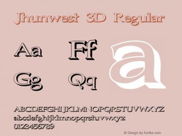 Jhunwest 3D Regular 1.00 Font Sample