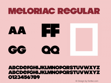 Meloriac Regular Version 1.000 Font Sample