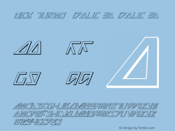 Nick Turbo  Italic 3D Italic 3D 1图片样张