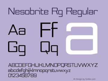 Nesobrite Rg Regular Version 1.101 Font Sample