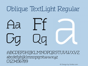 Oblique TextLight Regular Macromedia Fontographer 4.1.3 12/16/03图片样张