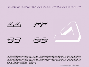Oberon Deux Shadow Italic Shadow Italic 2 Font Sample