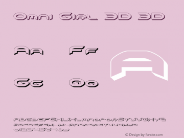 Omni Girl 3D 3D 2 Font Sample