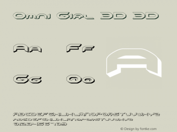 Omni Girl 3D 3D 2 Font Sample