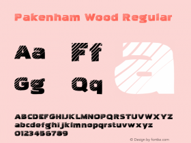 Pakenham Wood Regular Version 1.0; 2001; initial release Font Sample