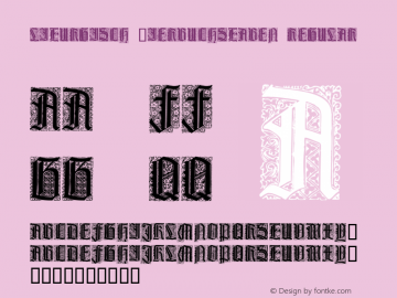 Liturgisch Zierbuchstaben Regular Version 1.0; 2002; initial release图片样张