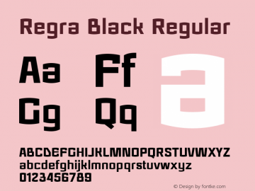 Regra Black Regular Version 001.000 Font Sample