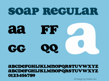 Soap Regular Version 1.000 2005 initial release Font Sample