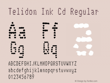 Telidon Ink Cd Regular Version 2.01 2003 Font Sample