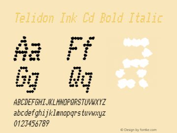Telidon Ink Cd Bold Italic Version 3.002 Font Sample