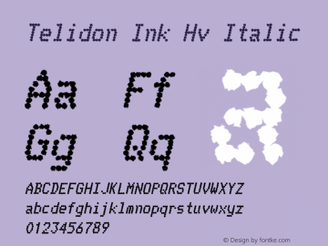 Telidon Ink Hv Italic Version 3.002 Font Sample
