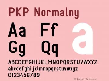 PKP Normalny 0.9 alfa Font Sample