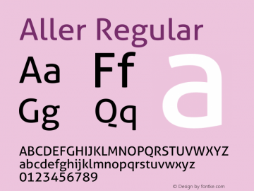 Aller Regular Version 1.00图片样张