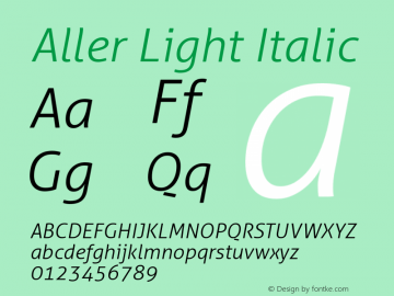 Aller Light Italic Version 1.00图片样张