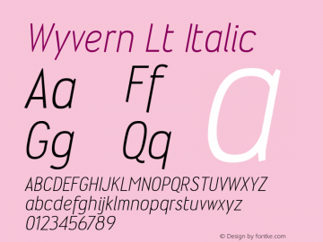 Wyvern Lt Italic Version 1.02 2001 Font Sample