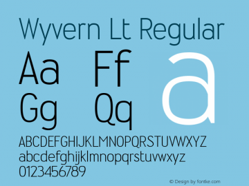 Wyvern Lt Regular Version 0.1; 2001 Font Sample